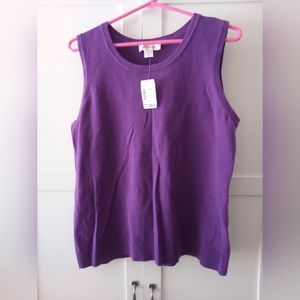 Christopher & Banks Purple Sleeveless Tank Top NWT Size L